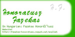 honoratusz fazekas business card